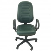 Cadeira Max Presidente Costurada Giratória c/ Lâmina e Braço cor Verde