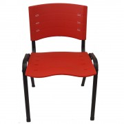 Cadeira Max Iso Vermelha Base Ferro