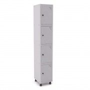 Roupeiro De Ao 04 Portas Fechadura Pandin Cinza GRPF5014DI