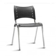 Cadeira Max New Iso Base Cromada Plástico Preto