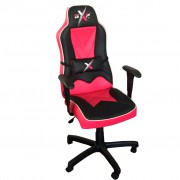 Cadeira Max Presidente Gamer XP em Tecido Sintético Cor Rosa