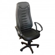 Cadeira Max New Presidente Alta Costurada em Tecido Sintético Giratória 