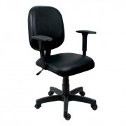 Cadeira L�mina em Tecido Sint�tico Max Diretor Girat�ria c/Bra�o c/ Regulagem de Altura cor Preta